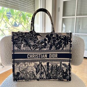 Dior Book Tote Limited Edition Toile de Jouy Palm Tree Print